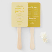 Butter Yellow Simple Wedding Programm Fächer (Vorne und Hinten)