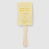 Butter Yellow Simple Wedding Programm Fächer (Vorderseite)