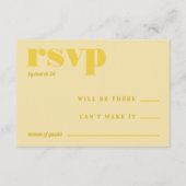 Butter Yellow Simple Wedding RSVP Begleitkarte (Vorderseite)