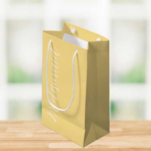 Butter Yellow Stilistische SkriptWedding Bridesmai Kleine Geschenktüte
