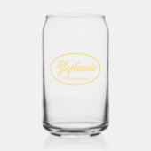 Butter Yellow Stylierung Name Bridesmaid Glas (Vorderseite)
