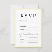 Butter Yellow Timeless Wedding RSVP Karte (Vorderseite)