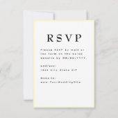 Butter Yellow Timeless Wedding RSVP Karte (Rückseite)