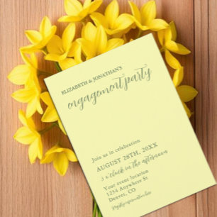 Butter Yellow und Sage Minimalistische Verlobungsf Einladung