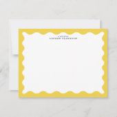 Butter Yellow Wavy Frame Note Card Einladung (Vorderseite)