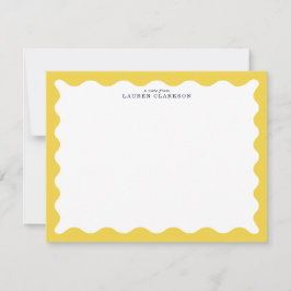 Butter Yellow Wavy Frame Note Card Einladung
