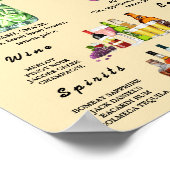 Butter Yellow Wedding Bar Menu Poster (Ecke)