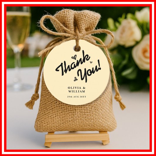 Butter Yellow Wedding Danke Geschenkanhänger