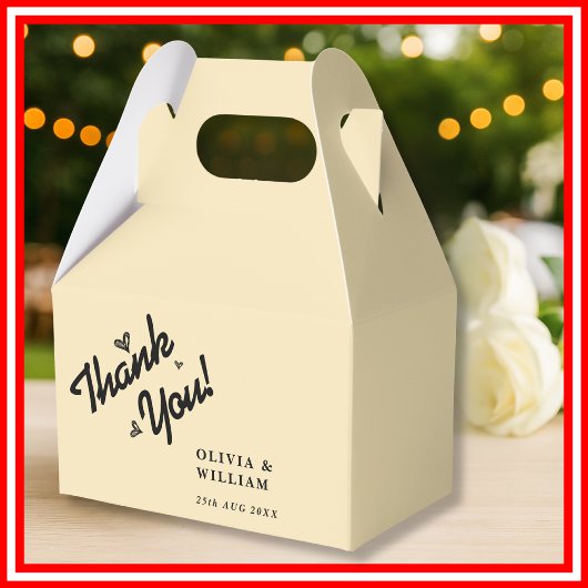 Butter Yellow Wedding Danke Geschenkschachtel