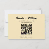 Butter Yellow Wedding QR Code UAWG RSVP Karte (Rückseite)