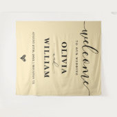 Butter Yellow Wedding Welcome Sign Backdrop Wandteppich (Vorderseite (Horizontal))
