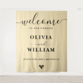 Butter Yellow Wedding Welcome Sign Backdrop Wandteppich (Vorderseite)