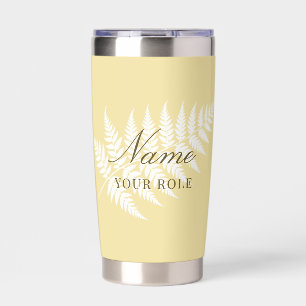 Butter Yellow White Fern Name & Rolle Silber Thermobecher