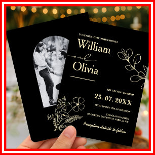 Butter Yellow Wildblumen Hochzeitseinladung Einladung