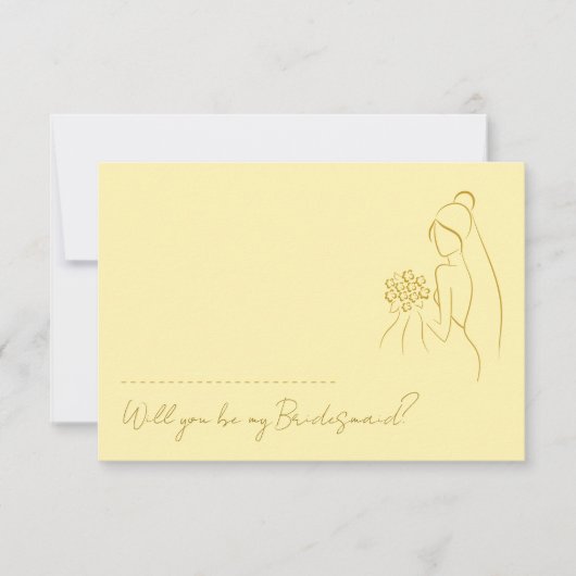 Butter Yellow Will You Be My Bridesmaid Proposal Einladung (Vorderseite)