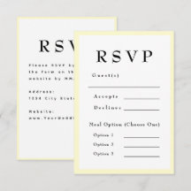 Butter Yellow Zeitlose Hochzeits-RSVP