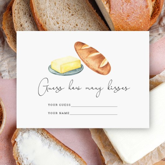 Butter zusammen, raten Sie, wie viele Küsse Bridga Begleitkarte