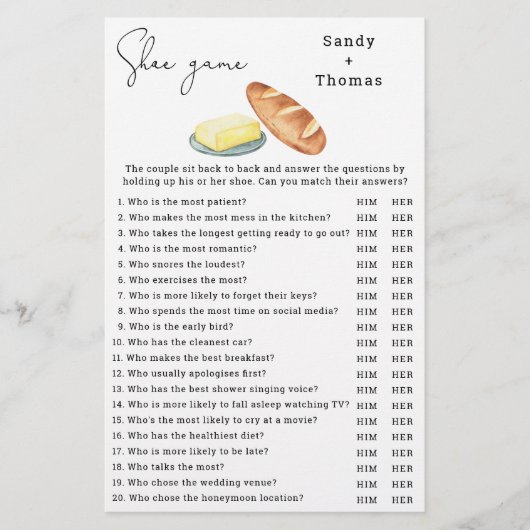 Butter zusammen - Showspiel Brautparty (Vorderseite)