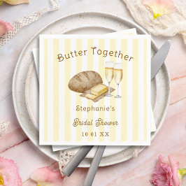 Butter zusammengebackenes Brot und Butter Brautpar Serviette
