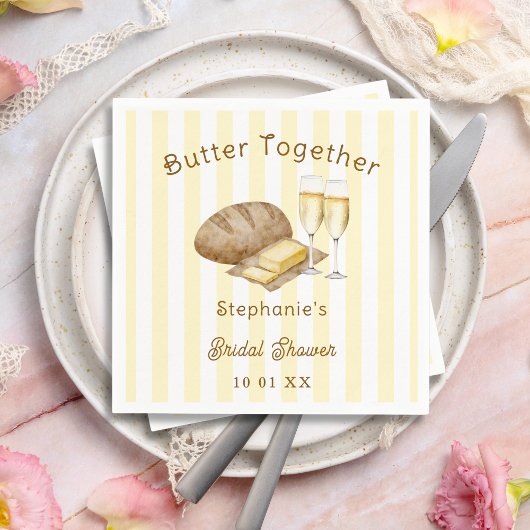 Butter zusammengebackenes Brot und Butter Brautpar Serviette