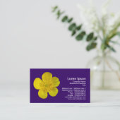 Butterblume - dunkles Veilchen Visitenkarte (Stehend Vorderseite)