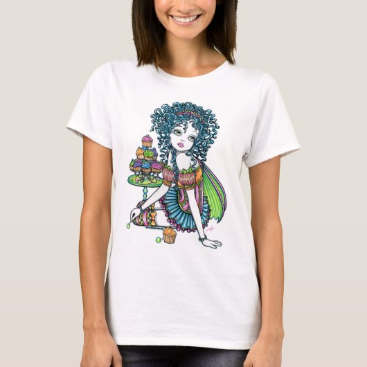 "Butterblume-" Schalen-Kuchen-Fee-Trägershirt T-Shirt (Vorderseite)