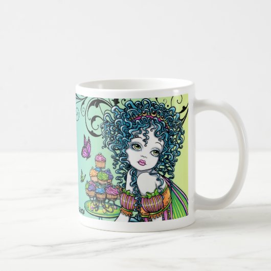 "Butterblume-" u. "Lyra" Regenbogen-feenhafte Kaffeetasse (Rechts)