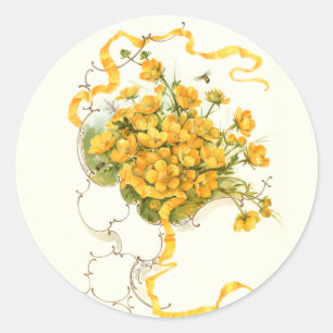 Butterblumen runder aufkleber