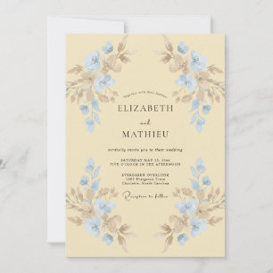 Buttercream Azure Petal Hochzeit Einladung