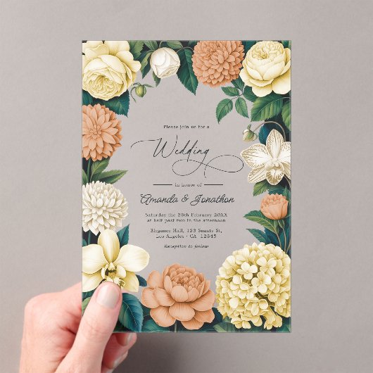 Buttercream, Vanilla Silk & Soft Apricot Wedding Acryleinladungen (Insitu (Handheld))