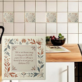 Buttercreme Bauernhaus Blumenrahmen Bibel Verse Fliese