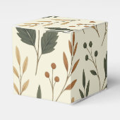 Buttercreme-Blätter Cube Favor Box Geschenkschachtel (Vorderseite)