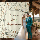 Buttercreme-Blätter Hochzeitskugel Wandteppich