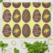 Buttercreme Chocolate Ostereier Candy Yellow Geschirrtuch (Gefaltet)