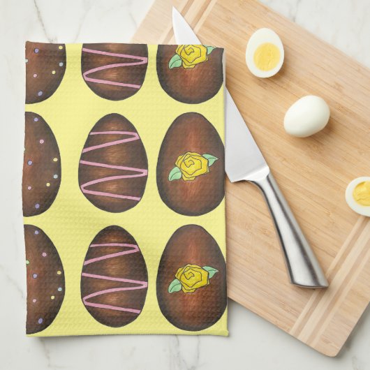Buttercreme Chocolate Ostereier Candy Yellow Geschirrtuch (Viertel Falte)