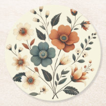 Buttercreme Floral Paper Untersetzer