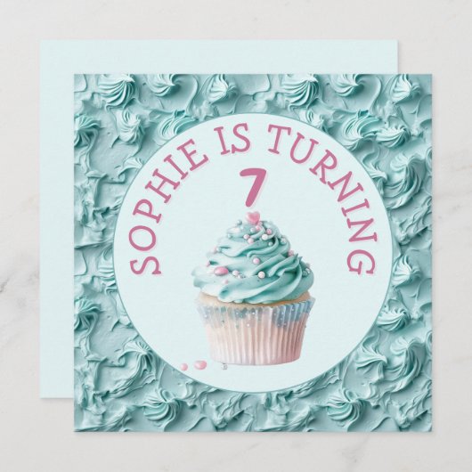 Buttercreme-Icing-Party Geburtstag Einladung (Vorne/Hinten)