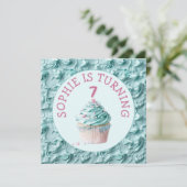 Buttercreme-Icing-Party Geburtstag Einladung (Stehend Vorderseite)