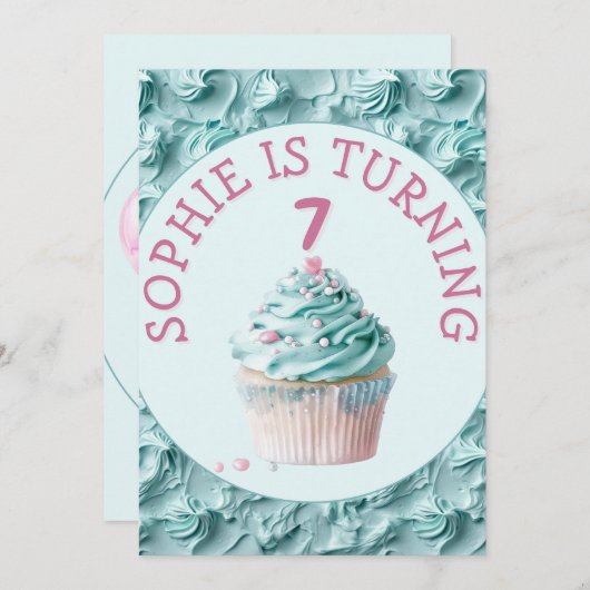 Buttercreme-Icing-Party Geburtstag Einladung (Vorne/Hinten)