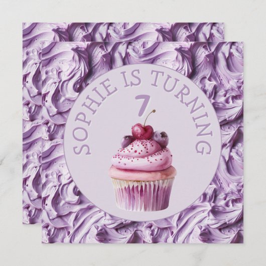 Buttercreme-Icing-Party Geburtstag Einladung (Vorne/Hinten)