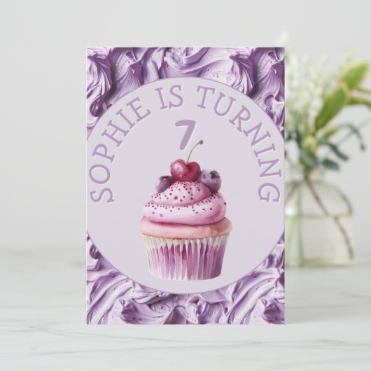 Buttercreme-Icing-Party Geburtstag Einladung (Stehend Vorderseite)