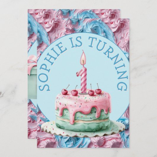 Buttercreme-Icing-Party Geburtstag Einladung (Vorne/Hinten)