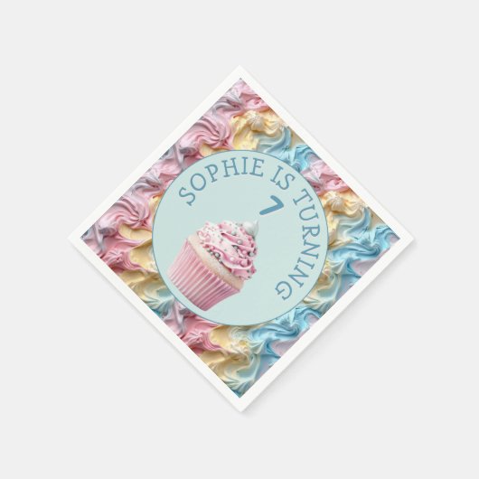 Buttercreme-Icing-Party Geburtstag Serviette (Ecke)