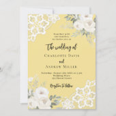 Buttercremegelbe Rosen Hochzeit Einladung (Vorderseite)