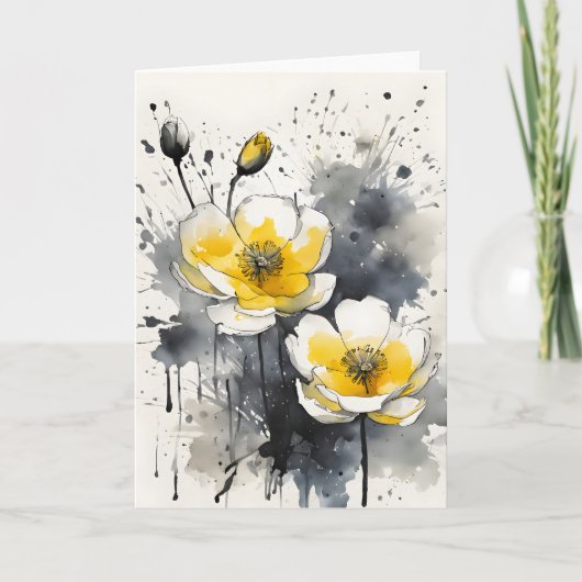 Buttercup - Aquarellblumen Karte (Vorderseite)