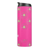 Buttercup-Blume auf rosa Thermosbecher (Nach rechts gedreht)
