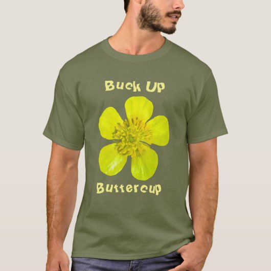 Buttercup Blume bewundern. Buttertasse aufkleben. T-Shirt (Vorderseite)