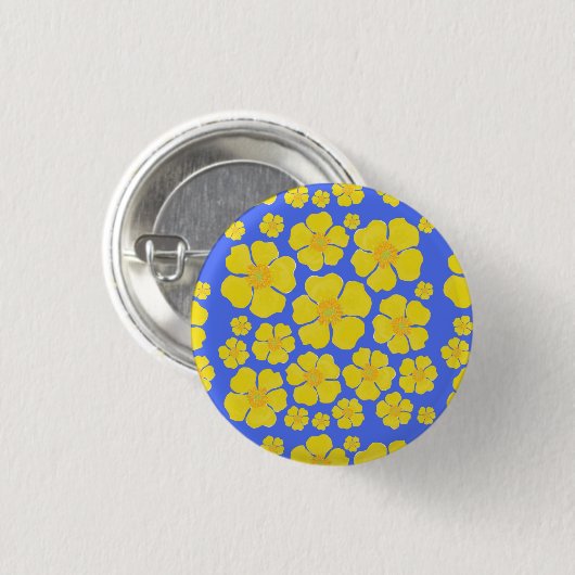 Buttercup-Blume Design auf Button (Vorne & Hinten)