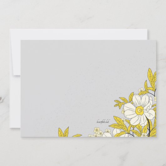 Buttercup Blume Dusche Einladung (Rückseite)