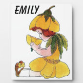 Buttercup Blume Kind Niedliches kleines Mädchen Fotoplatte (Vorderseite)